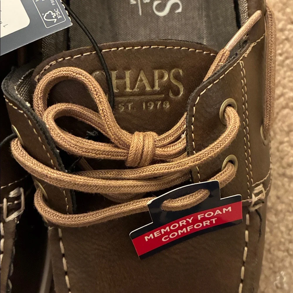 Chaps Faux Leather Benny Boat Shoes - Men’s Size 9